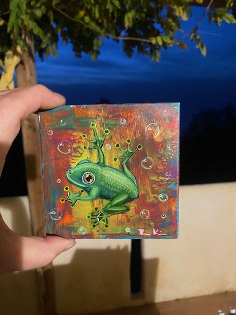 Frosch mit Seifenblasen November 2025