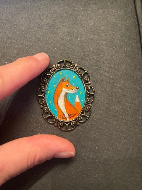 Fuchs Medaillon, ca. 4*5 cm
