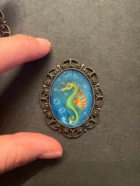 Seepferdchen Medaillon, ca. 4*5 cm