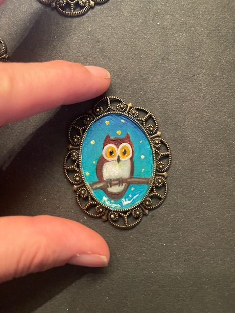 Nachteule Medaillon, ca. 4*5 cm